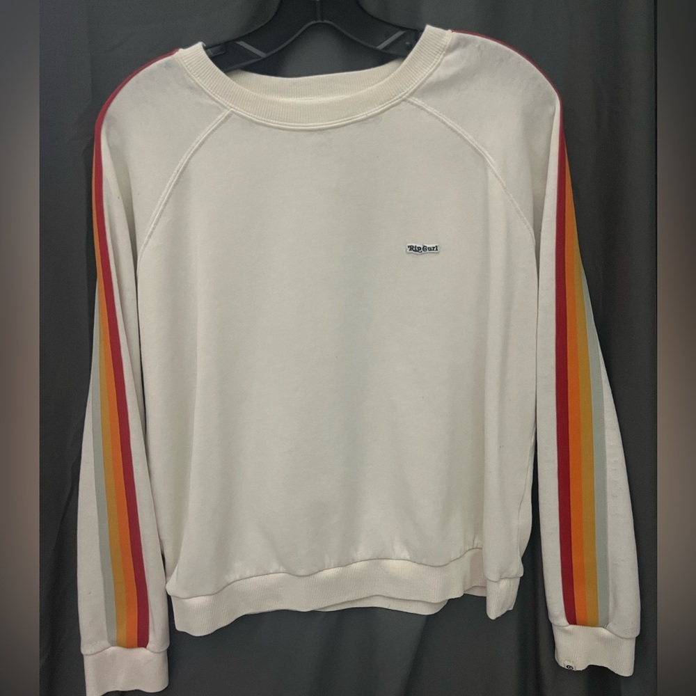 Rip Curl Crewneck Sweatshirt with Rainbow Stripes